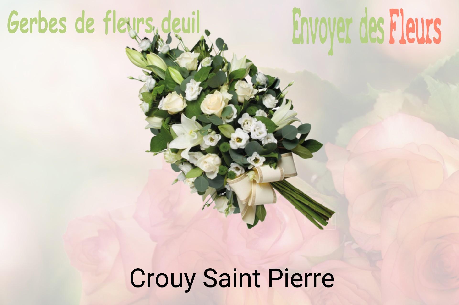 Gerbe de fleurs de deuil livrée à Crouy-Saint-Pierre